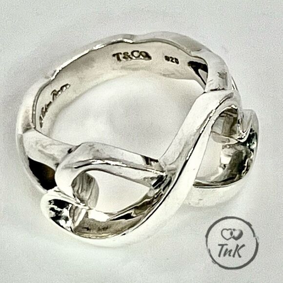 Tiffany & Co. Double Loving Heart Ring Paloma Picasso -529 Silver - Sz 5 - Picture 10 of 16